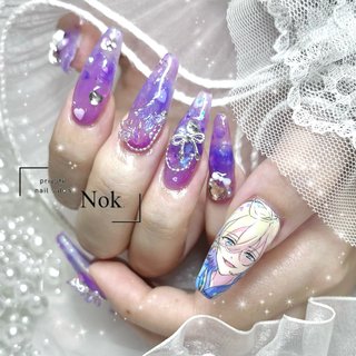 オールシーズン/ハンド/痛ネイル/ロング/スクエアオフ - Nok_watanabe