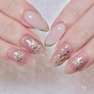 春/夏/ハンド/フラワー/ハート - nailist kajiのネイルデザイン[No