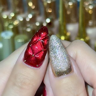 マグネット/ワンホン/ホワイト/クリア/シルバー - M_nailのネイル