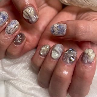 秋/冬/ミラー/ボルドー - Ayano Matsuokaのネイルデザイン[No.5815400