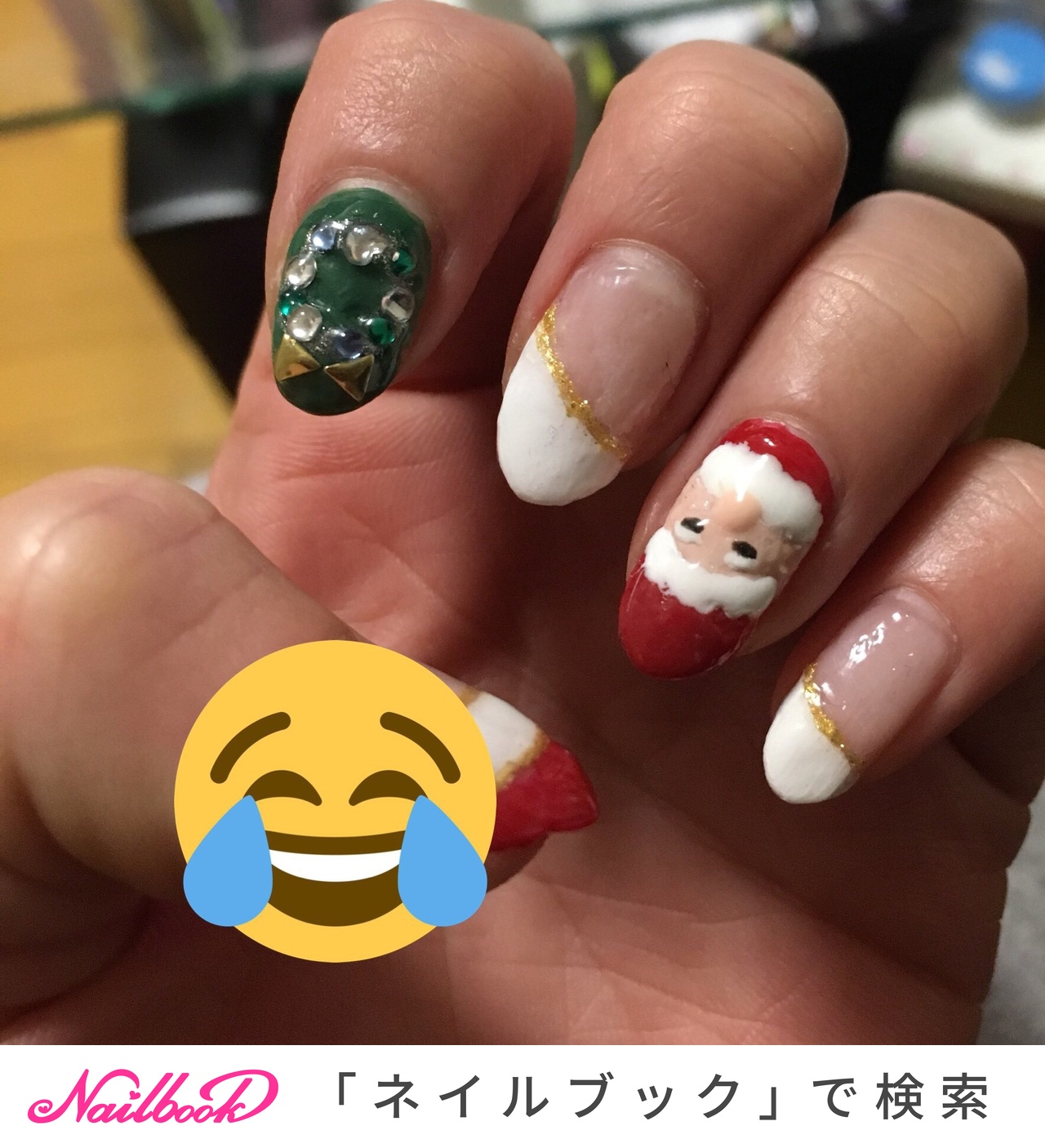 冬 クリスマス ハンド ホワイト レッド ちゅたん のネイルデザイン No ネイルブック