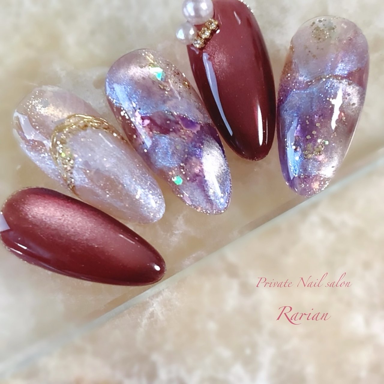 手が綺麗に見えるネイル/秋/冬/クリスマス/ハンド - Rarianのネイル 