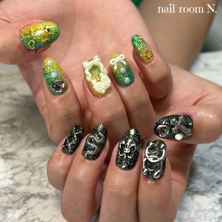 オールシーズン/ハンド/シンプル/3D/チェーン - nonのネイルデザイン