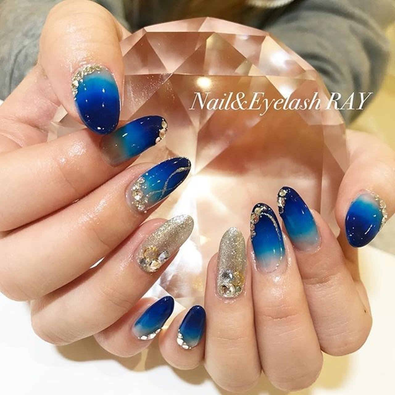 成人式 ブルー Nailsalon Rayのネイルデザイン No ネイルブック