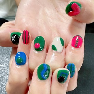 カラフルポップのネイルデザイン｜ネイルブック
