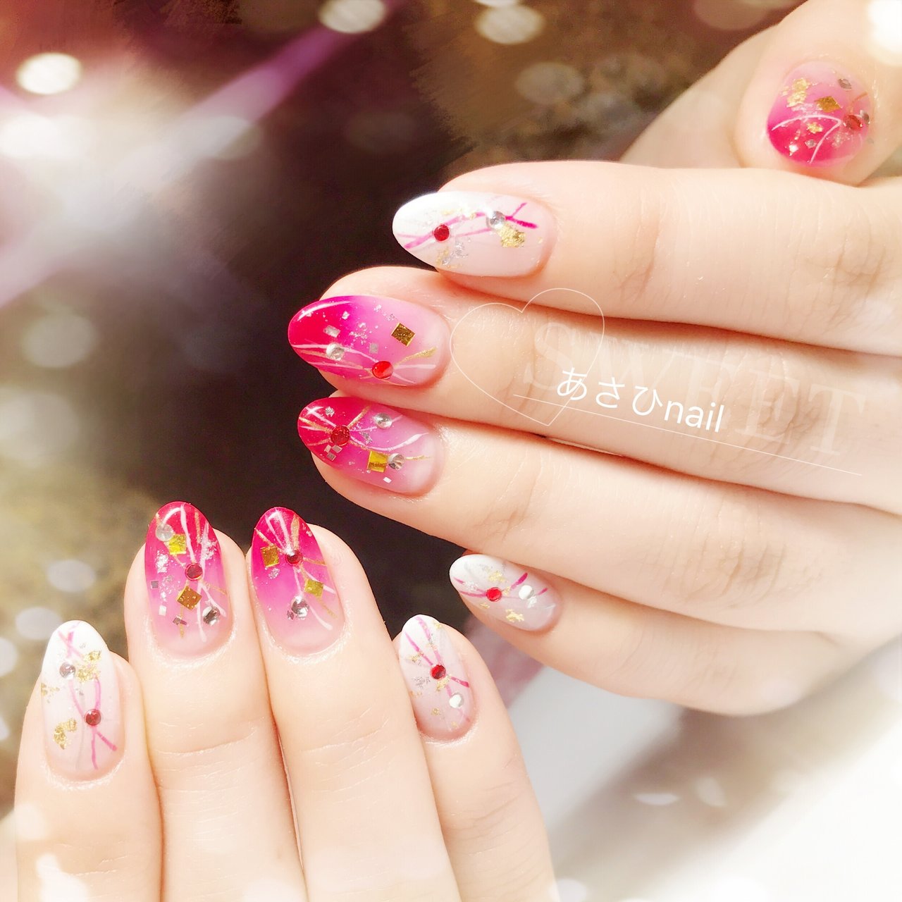 冬 オールシーズン お正月 ハンド グラデーション A Nail Salonのネイルデザイン No ネイルブック