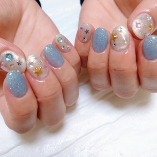 ハンド/シンプル/ニュアンス/オーロラ/大人 - toyのネイルデザイン[No