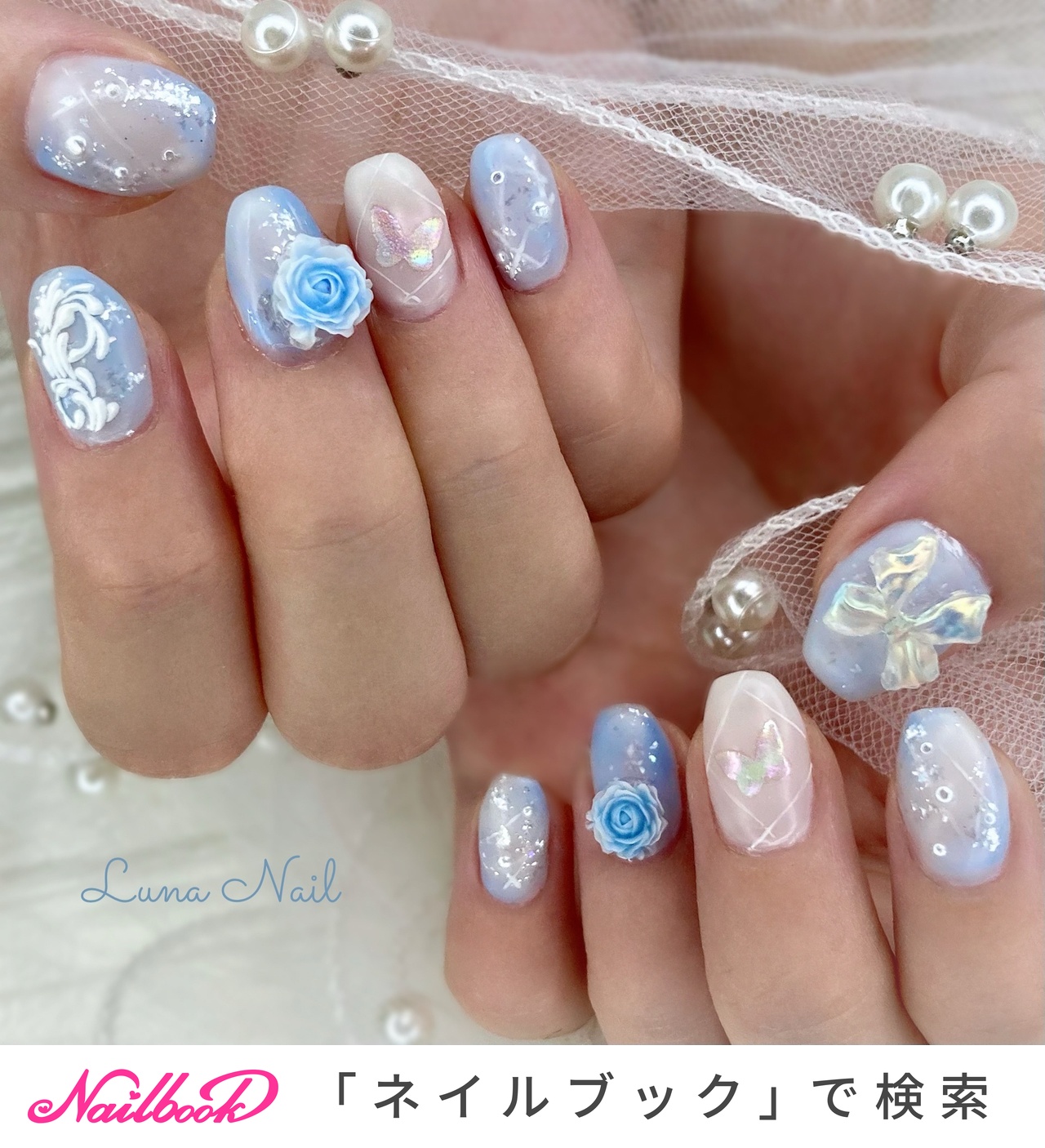 人気順｜リボン/#薔薇ネイル⁡のネイルデザイン｜ネイルブック