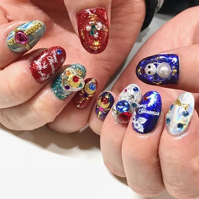 冬 クリスマス パーティー 女子会 渋谷beau Re Nailのネイルデザイン No ネイルブック