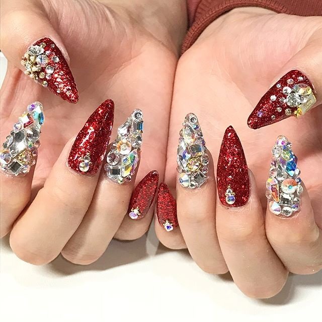 冬 バレンタイン パーティー 女子会 レッド 渋谷beau Re Nailのネイルデザイン No 2770384 ネイルブック