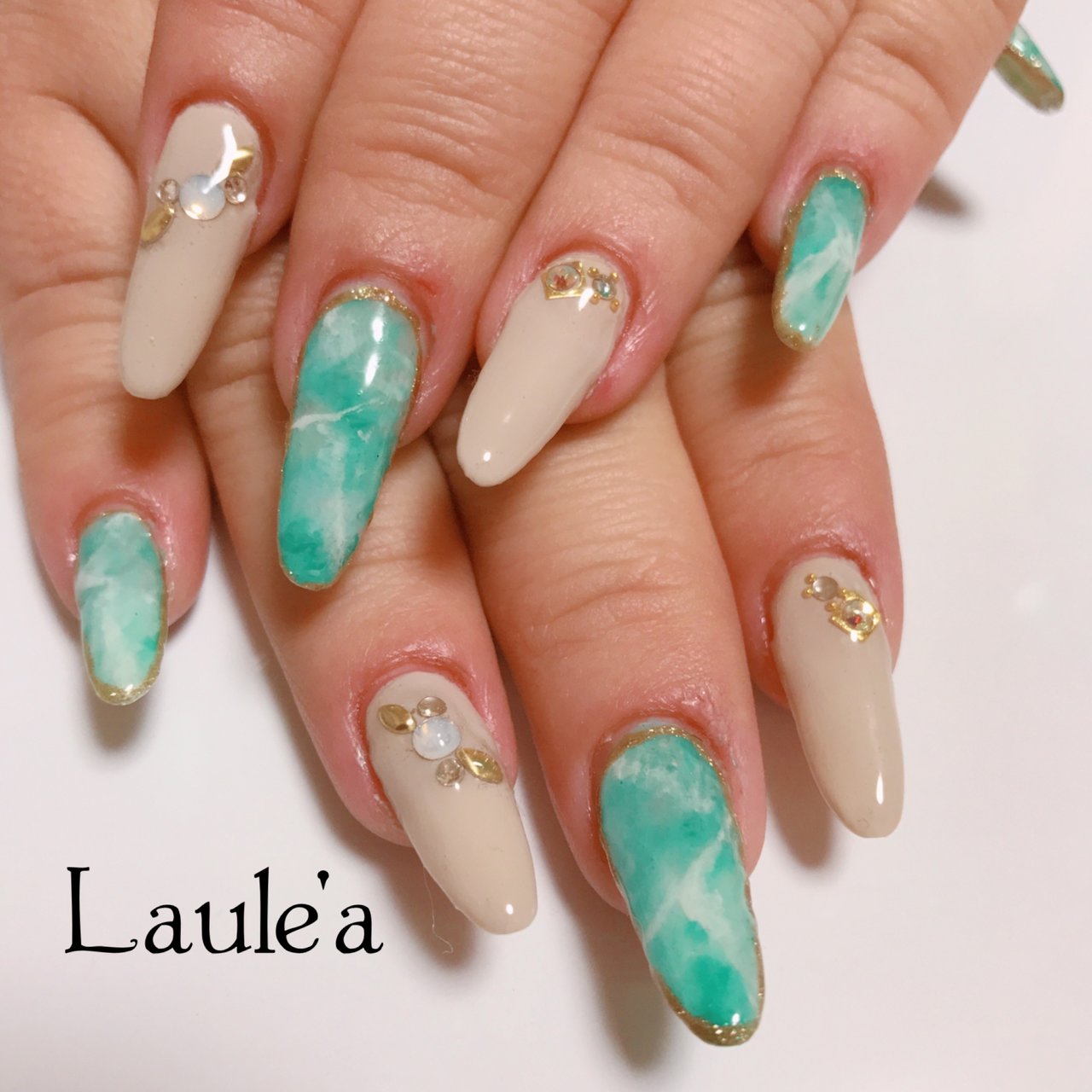 オールシーズン リゾート パーティー ハンド 大理石 Laule A Nailのネイルデザイン No ネイルブック