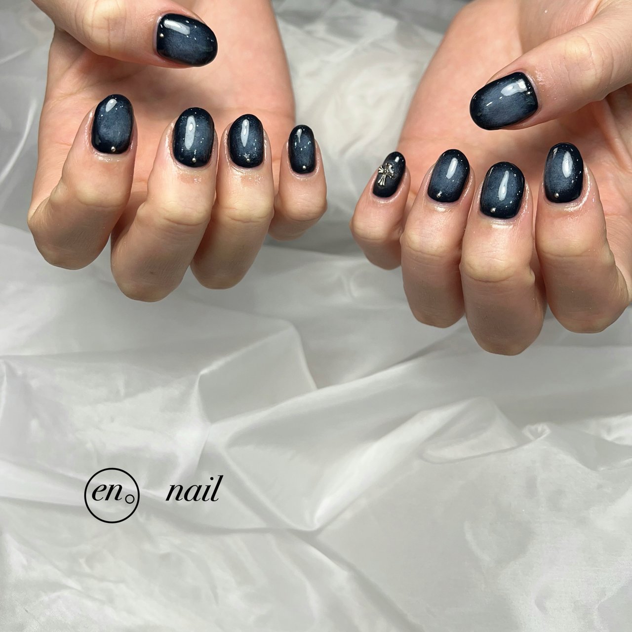 ブルー/ネイビー/ブラック - en。nailのネイルデザイン[No.9731217