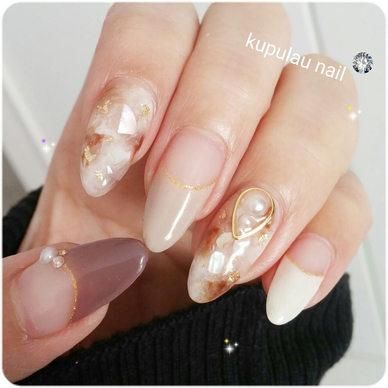 秋 冬 パーティー 女子会 ハンド Kupulau Nail Haruのネイルデザイン No ネイルブック