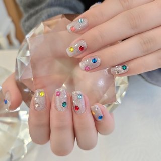 2026年】新着順｜#カラフルストーンネイルのネイルデザイン｜ネイルブック