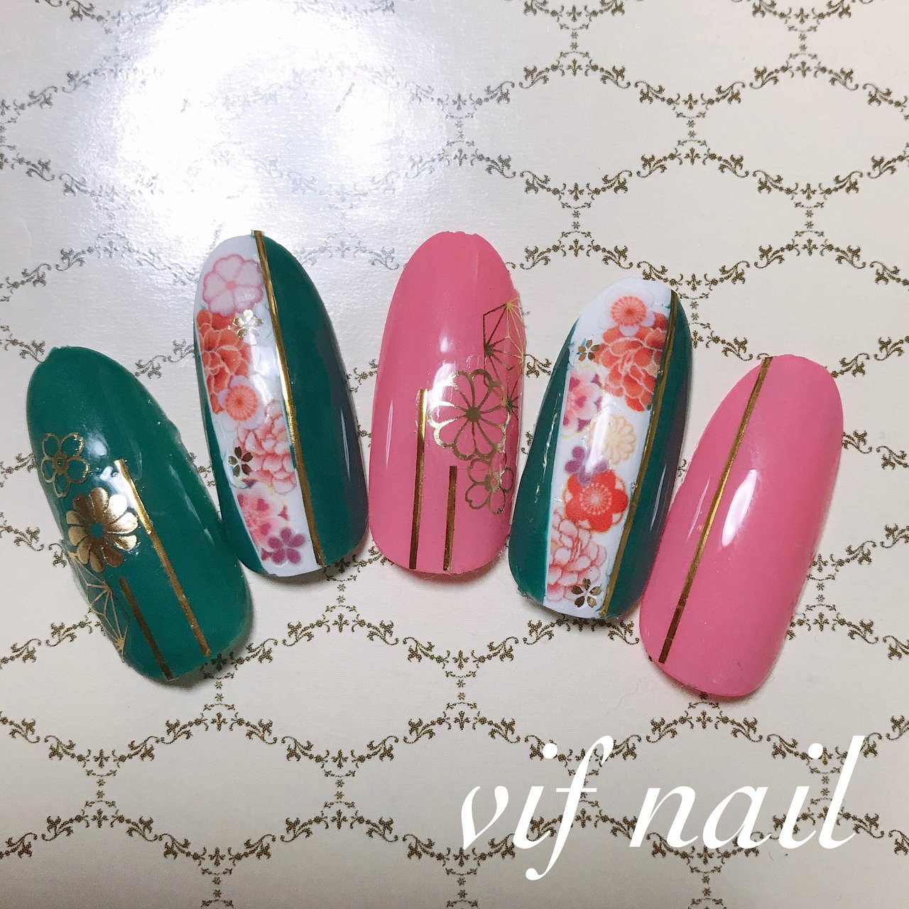 お正月 成人式 パーティー ハンド フラワー Vifnailのネイルデザイン No ネイルブック