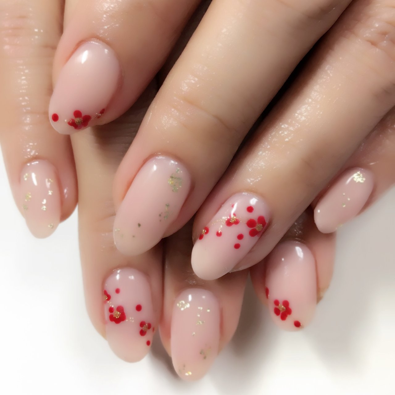 春 お正月 ハンド シンプル フラワー Nailaubelのネイルデザイン No ネイルブック