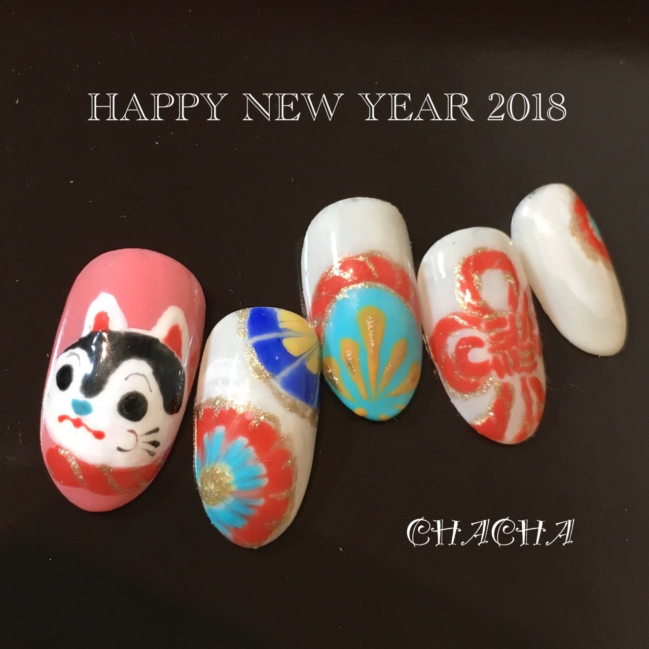 お正月 ハンド ピーコック キャラクター ミディアム Chacha Nailのネイルデザイン No ネイルブック