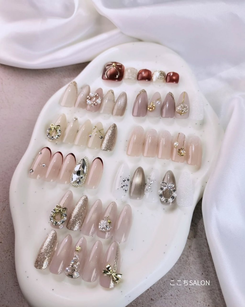 冬/クリスマス/ネイルチップ/ほっぺちゃん×ネイルブックコラボ ネイル