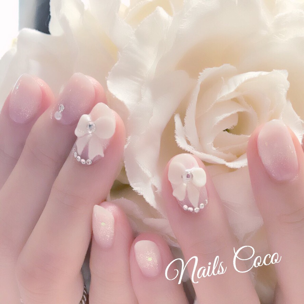 ブライダル パーティー 3d リボン Nailscocoのネイルデザイン No ネイルブック