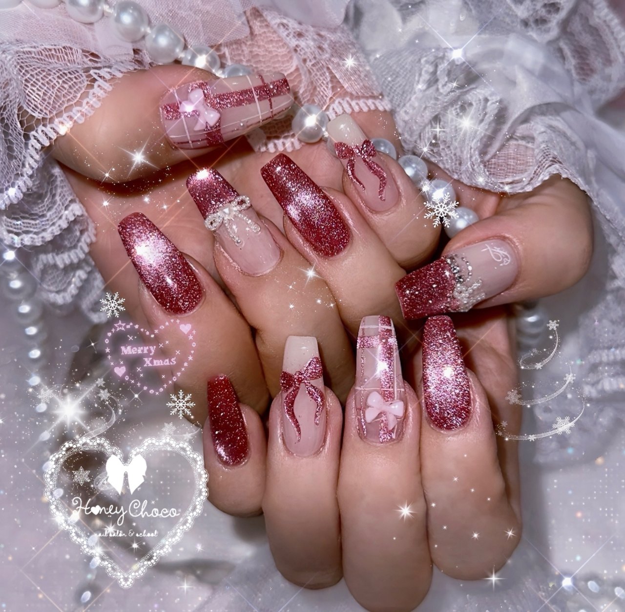 冬/クリスマス/ハンド/フラッシュ/チェック - Nail Salon＆school