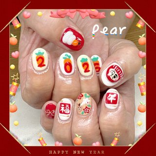 radynail お正月　だるま　着物　3D ネイルパーツ 辰年ネイル #正月ネイル #お正月ネイル #ディズニーネイル #ムーラン