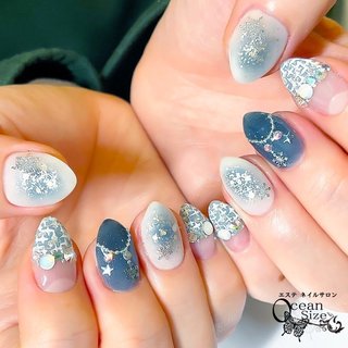ツイード/ネイビーのネイルデザイン(2ページ目)｜ネイルブック