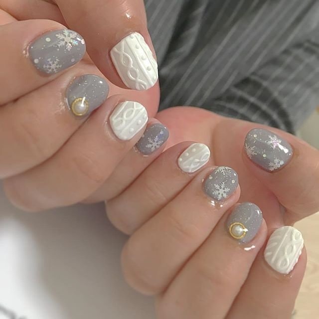 冬 バレンタイン デート ハンド ニット Aya Nail Fluffyのネイルデザイン No ネイルブック