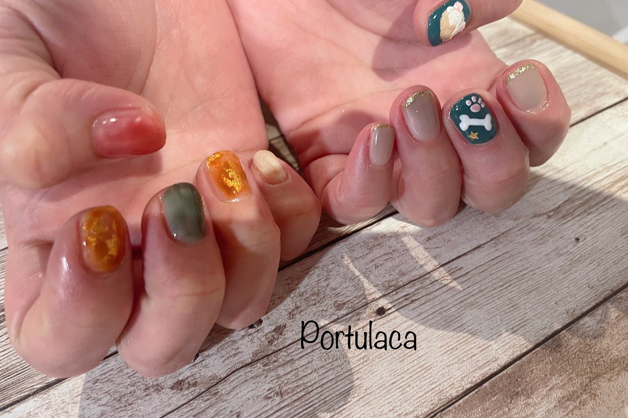 あずき ネイルアート用品 秋/冬/ニュアンス/絵画/アースカラー - ❇︎Portulaca❇︎ 愛能知加子