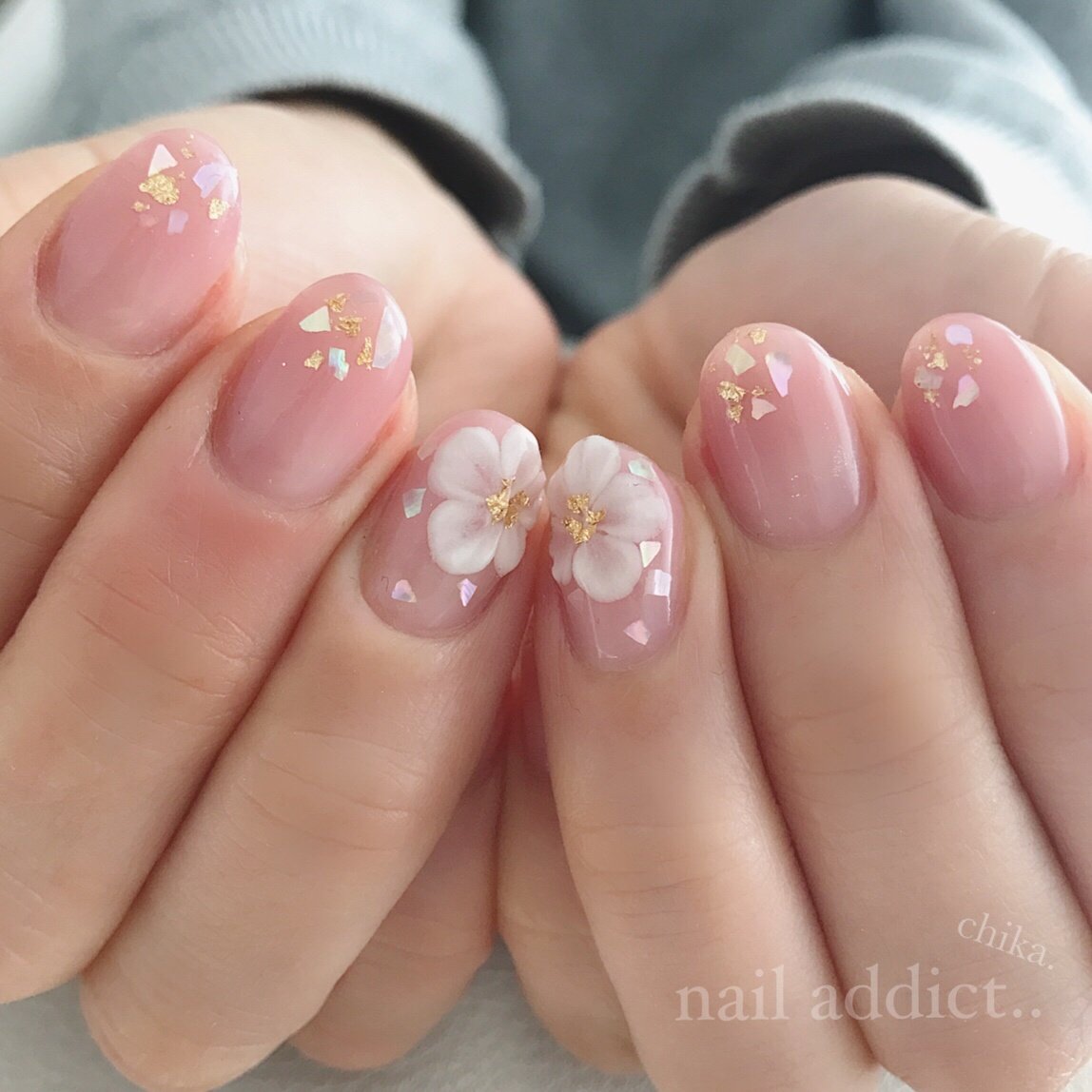 春 オールシーズン お正月 ハンド グラデーション Nail Addict ネイルアディクト 大人の為のネイルサロン下関のネイル デザイン No ネイルブック