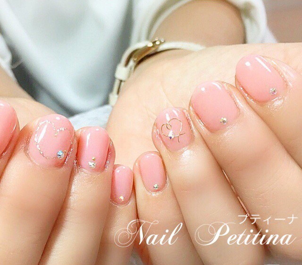 オールシーズン/デート/ハート/ワイヤー/ミディアム - Nail♡Petitina