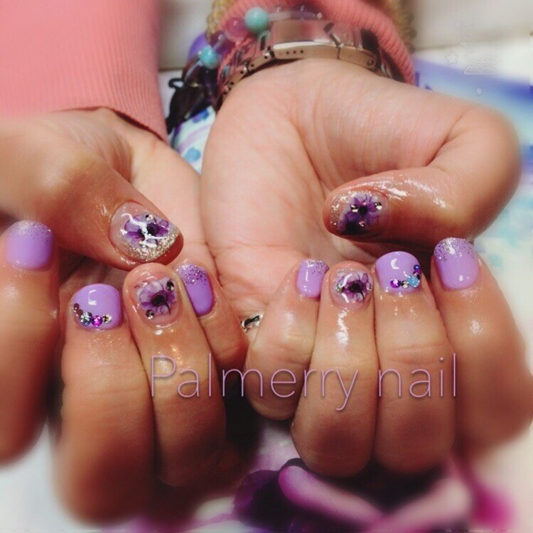 オールシーズン ハンド ショート パープル ゴールド Mika Sumiyoshiのネイルデザイン No ネイルブック