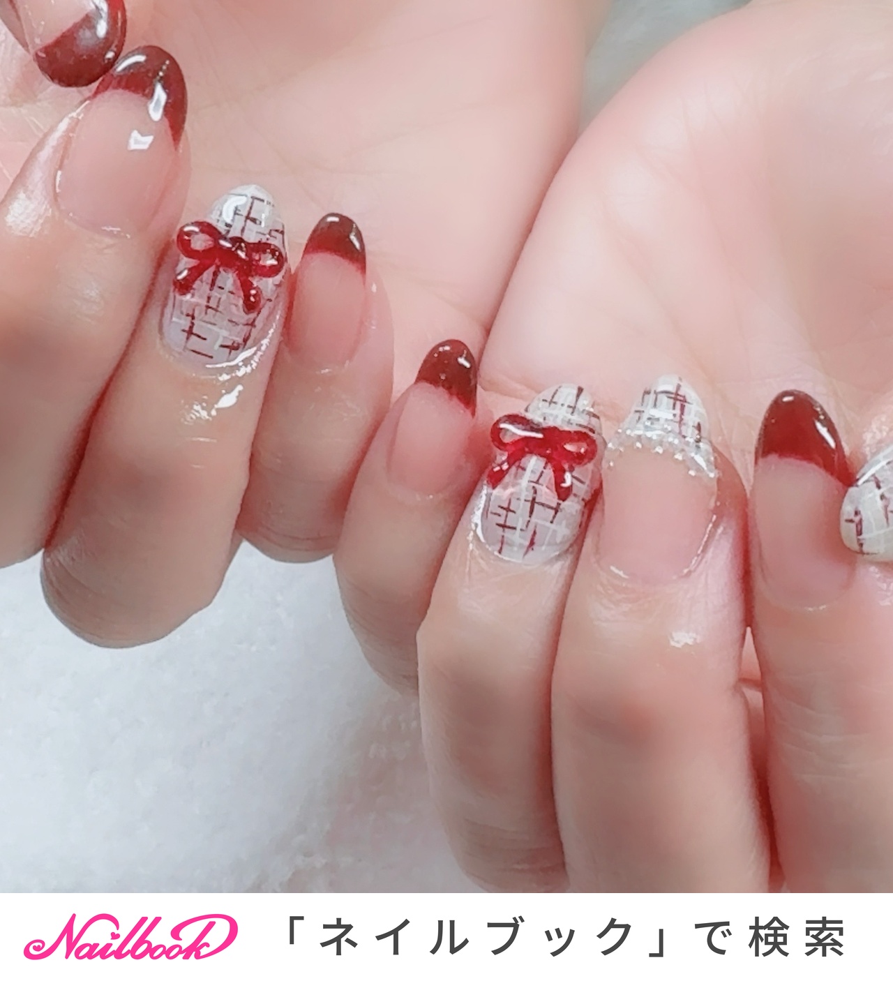 2026年】新着順｜#赤ツイードネイルのネイルデザイン｜ネイルブック