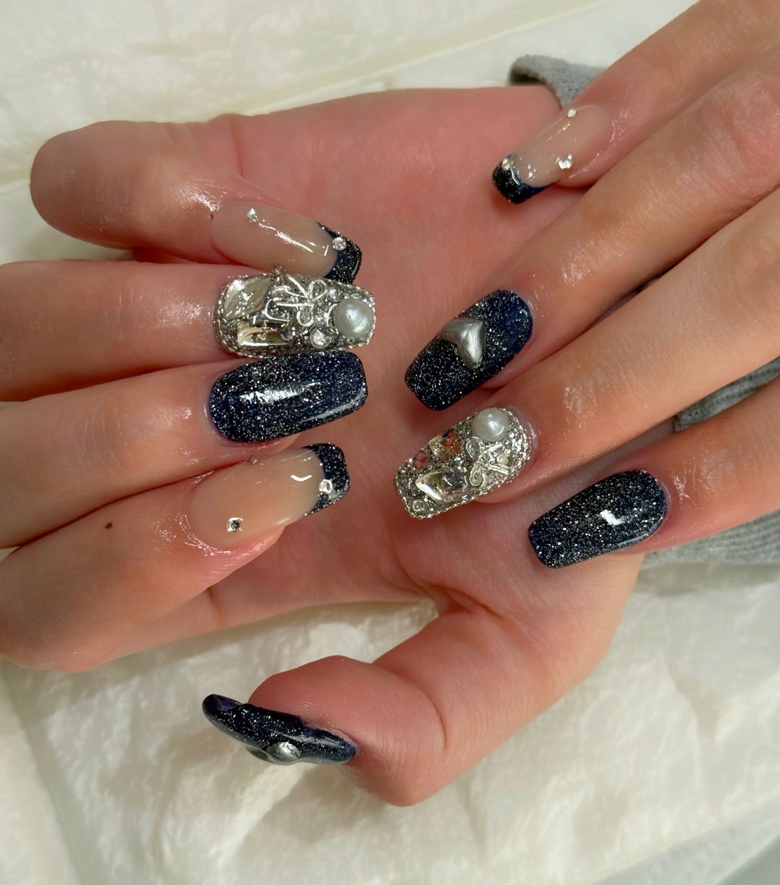 ネイル参考画像 冬/オールシーズン/ハンド/フラッシュ/フレンチ - ayachance69のネイル