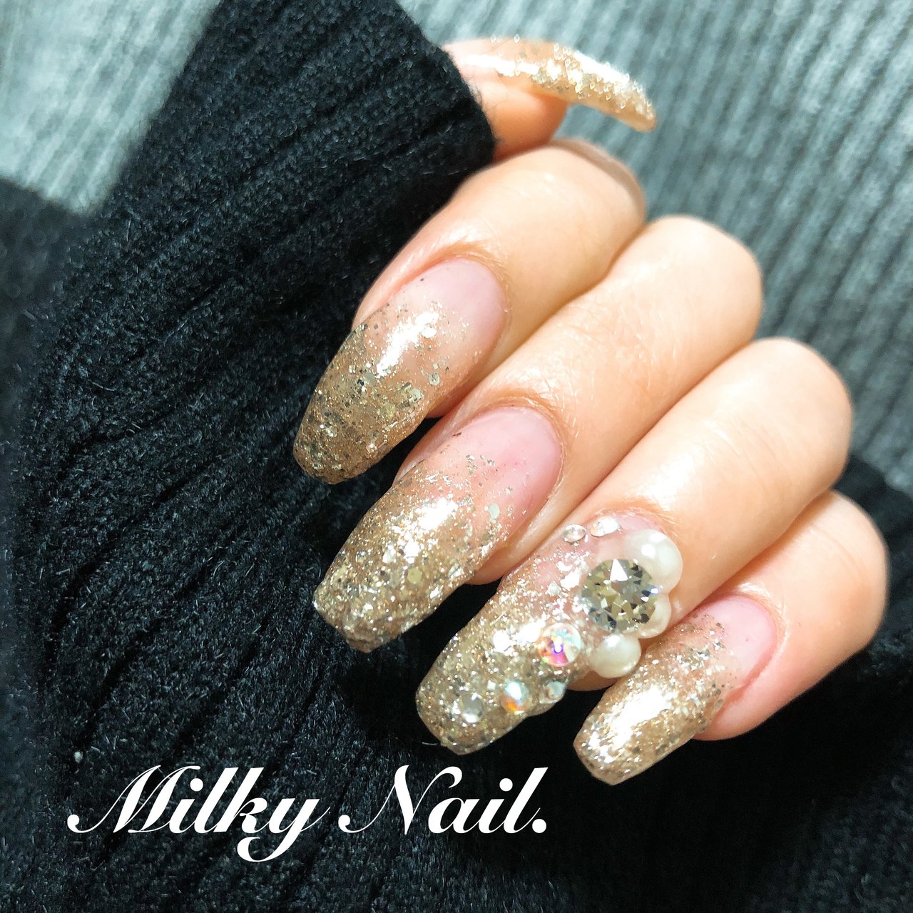 冬 オールシーズン パーティー ハンド シンプル Milky Nailのネイルデザイン No ネイルブック