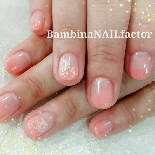 春 成人式 ハンド グラデーション フラワー Bambinanailfactorkiyoko