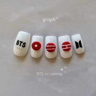 3D(エンボス/立体)/btsネイルのネイルデザイン｜ネイルブック