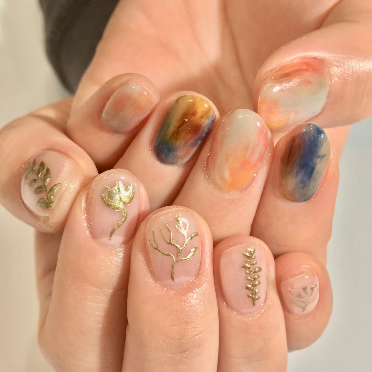 秋 冬 ハンド ニュアンス ショート 松本市ネイルサロンnail Atelier Spica ネイルアトリエスピカ のネイル デザイン No ネイルブック