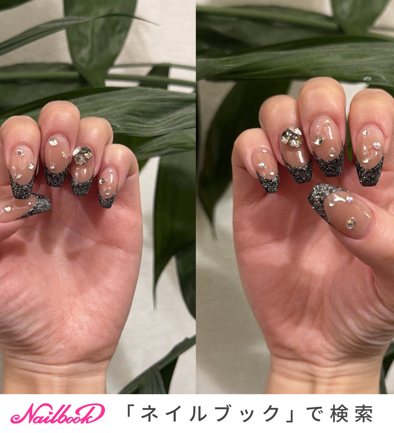 ブラックラメのネイルデザイン｜ネイルブック