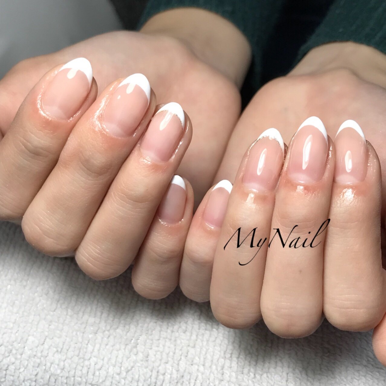 フレンチ ホワイト ベージュ ピンク お客様 Mynail Maiのネイルデザイン No ネイルブック