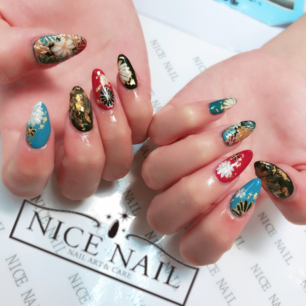 冬 お正月 成人式 パーティー ハンド Nicenail Funabashiのネイルデザイン No 2801209 ネイルブック