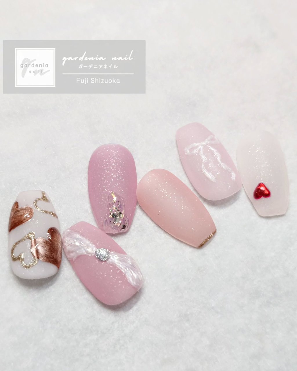 オールシーズン/バレンタイン/ハンド/フレンチ/ハート - gardenia nail