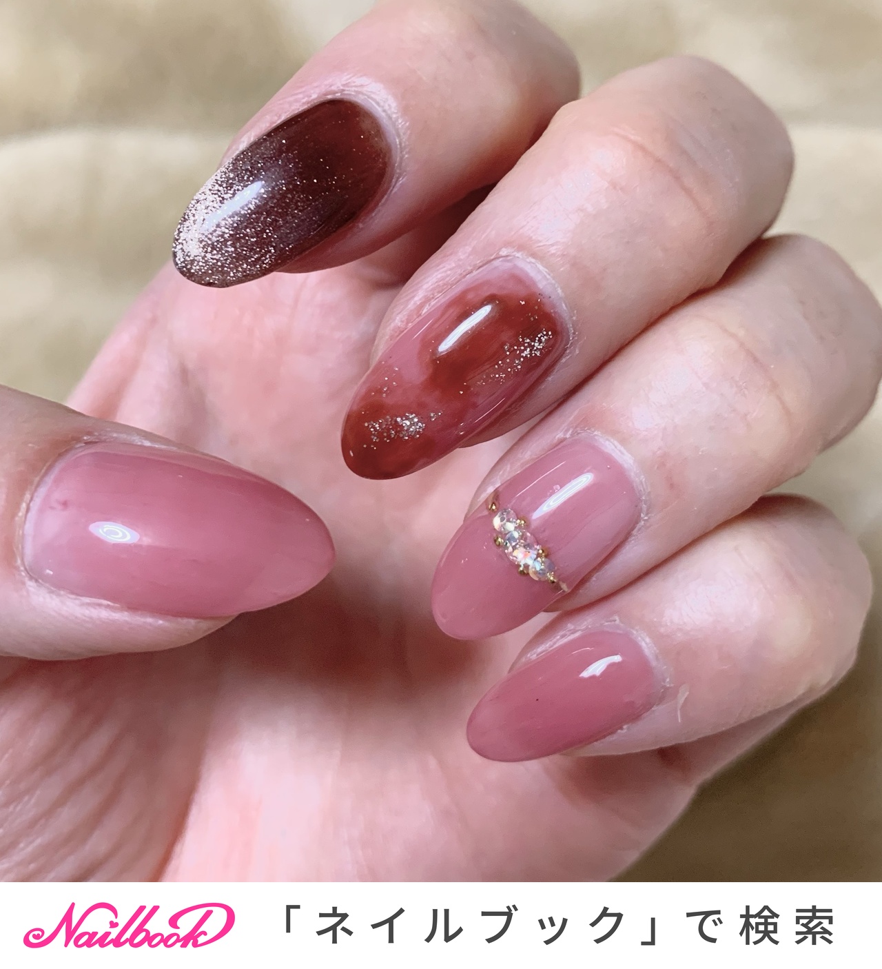 オールシーズン/オフィス/パーティー/デート/ハンド - 2106のネイル