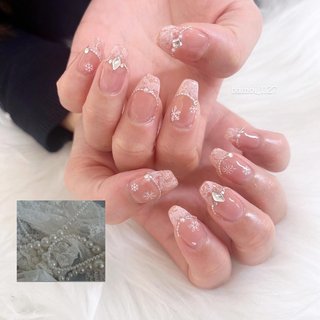 ワンホンネイル(ワンホン/中国ネイル/中華ネイル)/#バレエコアのネイル