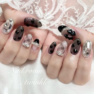 ピンク/ブラック/量産型ネイルのネイルデザイン｜ネイルブック