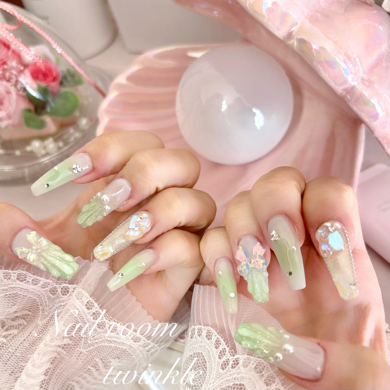 ハンド/マーメイド/オーロラ/ワンホン/韓国 - SAEのネイルデザイン[No