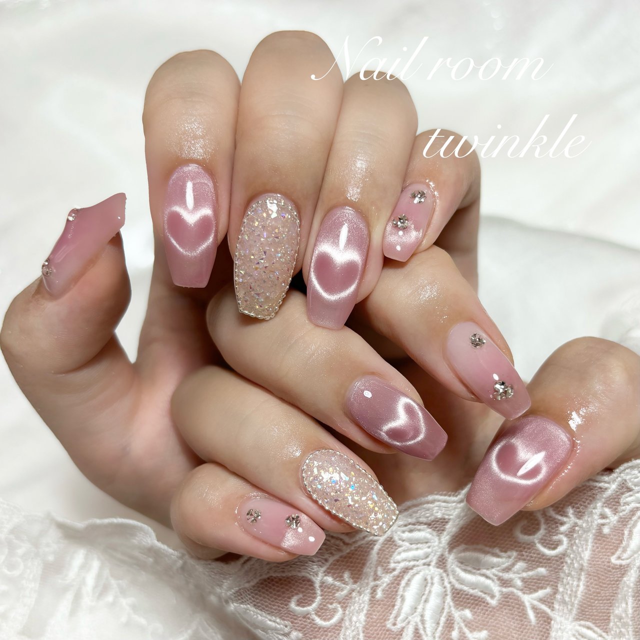 ハンド/ハート/オーロラ/ワンホン/韓国 - SAEのネイルデザイン[No