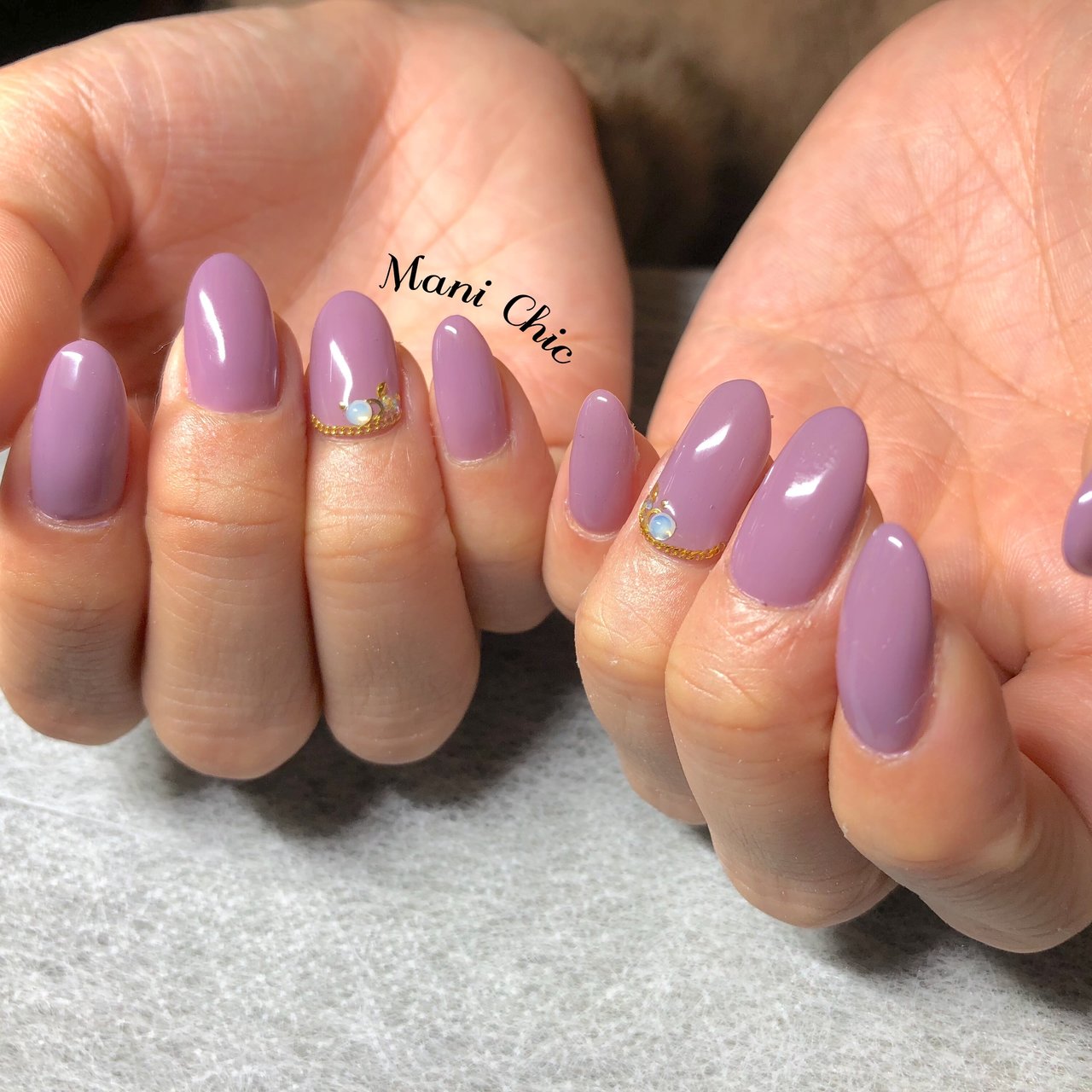 ハンド ワンカラー ロング ピンク パープル Mani Chicのネイルデザイン No ネイルブック