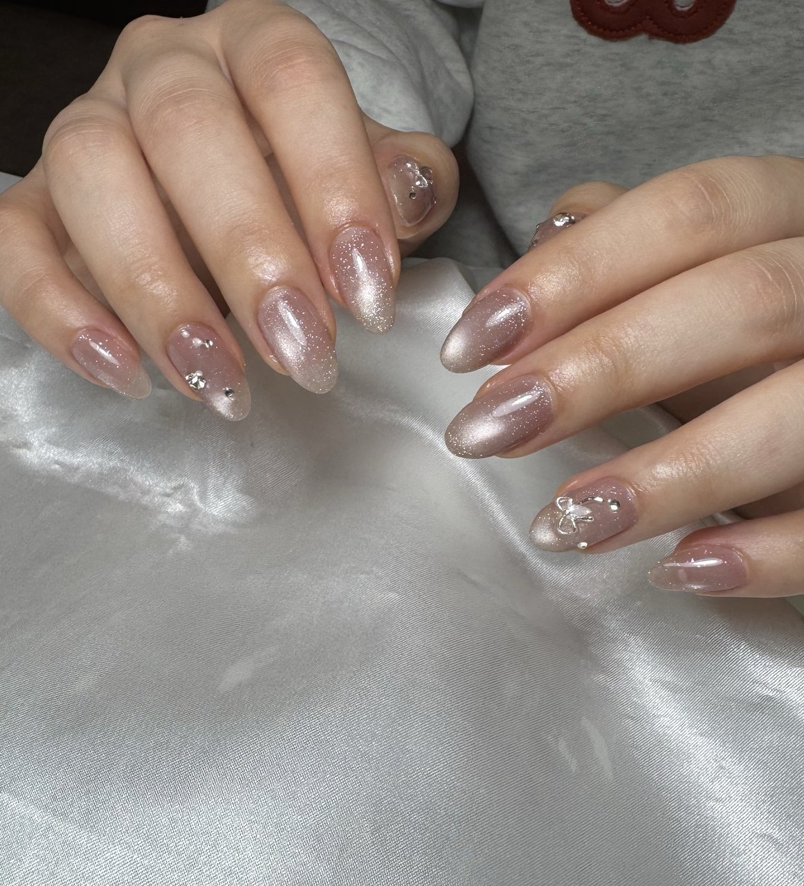 フラッシュ/マグネット/リボン/大人/ワンホン - moのネイルデザイン[No