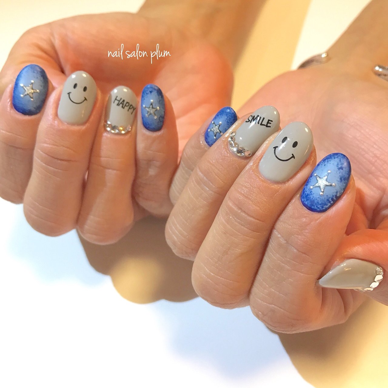 オールシーズン ハンド ワンカラー デニム ミディアム Nail Salon Plumのネイルデザイン No ネイルブック