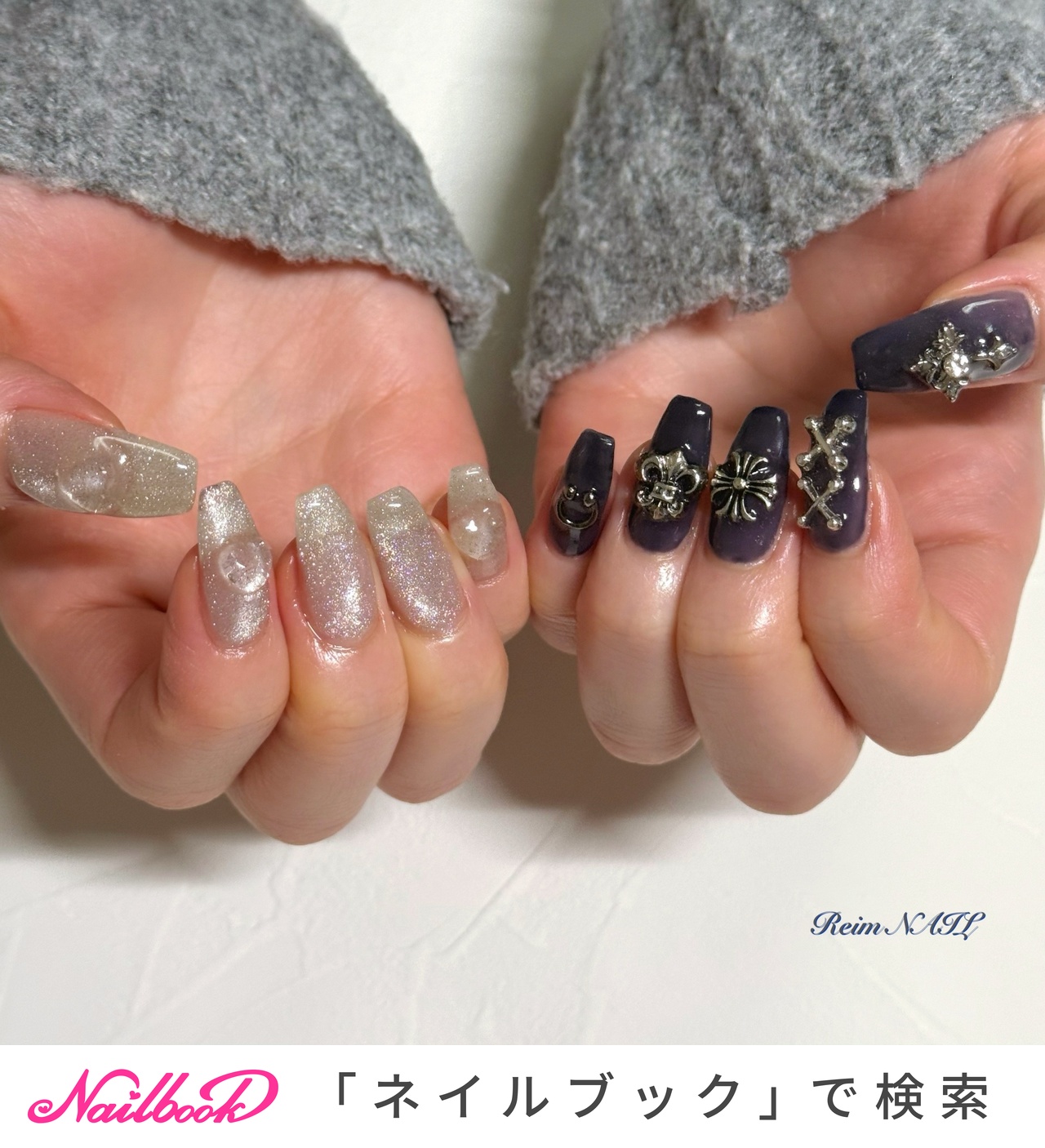 2026年】新着順｜ネイビー/クロムハーツのネイルデザイン｜ネイルブック